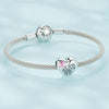 SCC2437 Sterling Silver S925 Sisters Love Heart Zircon Bracelet Beads