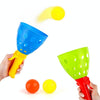 Children Toy Throwing Ball Parent-Child Outdoor Bouncy Ball Game Kit, Random Color Delivery(2 Catapults + 4 Balls)