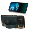 For Asus ROG Phone 8 Wristband Leather Back Phone Case(Blue)
