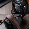 Outdoor Photography Cowhide Leather Camera Shoulder Hanging Neck Winding Strap, Spec: Pure Leather (Deep Coffee)