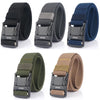 AWMN Men Outdoor Metal Buckle Elastic Nylon Belt, Length: 120cm(Plain Weave Black)