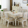 Home Dining Table/Chair Non-Slip Cover, Size: 150x200cm Tablecloths(Flower In The Mirror Coffee)