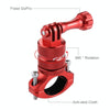 PULUZ 360 Degree Rotation Bike Aluminum Handlebar Adapter Mount with Screw for GoPro, Insta360, DJI and Other Action Cameras(Red)