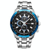 CURREN 8023 Men Stainless Steel Analog Sport Quartz Watch(White case blue face)