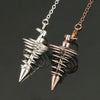 C57310 Metal Pendulum Spiral Cone Necklace Divination Spiral Cone Pendant(Rose Gold)