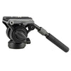 Fotopro MH-6S Aluminum Alloy Heavy Duty Video Camera Tripod Action Fluid Drag Head with Sliding Plate (Black)