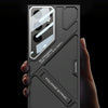 For Samsung Galaxy S24 Ultra 5G GKK Mech Style Ultra-thin Folding Holder Phone Case, Not Included Pen(Titanium Gray)