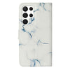For Samsung Galaxy S25 Ultra 5G Colored Drawing Marble Pattern Leather Phone Case(White Marble)