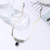 N2211-7 Black Crystal Hip-Hop Flat Snake Chain Dual-Layer Snake Bone Chain