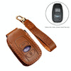Hallmo Car Cowhide Leather Key Protective Cover Key Case for Subaru Forester(Black)