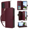 For Samsung Galaxy A53 5G Nine-card Slots Zipper Wallet Bag Leather Phone Case(Wine Red)