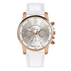 Three-eye Six-needle Imitation Belt Quartz Watch for Women / Men(White)