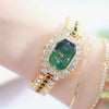 BS Bee Sister  FA1581 Niche Glitter Full Diamond Women Watch(Golden Green)