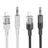 hoco UPA27 Crystal Clear 8 Pin to 3.5mm Audio Adapter Cable(Black)