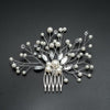 Pearl Women Hair Combs Wedding Hair Accessories Hair Pin Rhinestone Tiara Bridal Clip Crystal Crown Bride Hair Jewelry(Silver)
