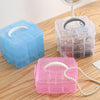 3 Layer Detachable Jewelry Storage Box Plastic Handheld Cosmetic Storage Box(Pink)