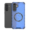 For Samsung Galaxy A36 5G Honeycomb Magnetic Ring Shockproof Phone Case(Blue)