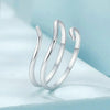 S925 Sterling Silver Platinum-plated Multi-layered Wrap-around Open Ring(SCR1040-E)
