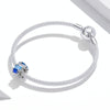 S925 Sterling Silver Blue Cube Zircon Beads DIY Bracelet Necklace Accessories