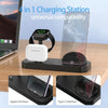 B25 8 Pin 4-in-1 Charging Stand Phone Holder for Apple Watch / AirPods(Black)