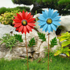 Outdoor Lawn Garden Landscape Arrangement Decorative Iron Flower Inserts(Yellow)