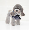 Navy Blue Grid Dog Shawl L (25-30cm Neck) - Bow Tie & Bib