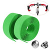 1 Pair Cycling Road Bike Sports Bicycle Cork Handlebar Tape Wrap + 2 Bar Plug(Green)