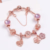 SL125 20cm Women Rose Gold Beaded Bracelet