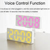 8017 LED Screen Voice Control Digital Alarm Clock Desktop Multifunctional Temperature Clock(Orange)