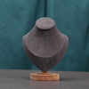 Solid Wood Small Size Portrait Necklace Display Stand Heart Shaped Necklace Counter Display Stand(Dark Grey)