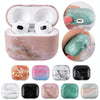 For AirPods 4 Marble Pattern TPU Earphones Protective Case(Black S09)