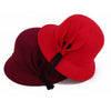 Autumn and Winter Ladies Pot Cap Woolen Top Hat with Flower Decoration, Size:One Size(Rose Red)