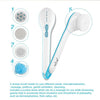 Electronic Waterproof Spin Spa Bath Brush Long-handled Massage Brush, with 5 Brush Heads