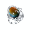 Temperature Sensitive Discoloration Gemstone Adjustable Open Ring(Flower Edge)