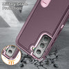 For Samsung Galaxy S22+ 5G 3 in 1 Rugged Holder Phone Case(Purple+Pink)