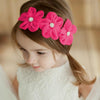 Ribbon Diamond Headband Newborn Hairband Girl Flower Head Children Hair Accessories(Rose Red)