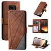 For Samsung Galaxy S8 Skin Feel Splicing Horizontal Flip Leather Case with Holder & Card Slots & Wallet & Photo Frame(Brown)