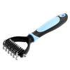 Pet Grooming Brush - Blue - Deshedding Tool for Cats & Dogs