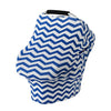 Multifunctional Cotton Nursing Towel Safety Seat Cushion Stroller Cover(Blue and White Wavy Stripes)