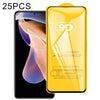For Xiaomi Redmi Note 11 Pro 5G / 4G / 11 Pro+ / 11E Pro / POCO F4 / Poco X4 Pro 5G 25 PCS 9D Full Glue Full Screen Tempered Glass Film