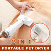 Pet Electric Comb Dryer Brush for Cats & Dogs - White (US Plug)