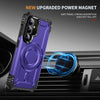 For Samsung Galaxy S25 5G Lens Holder MagSafe Phone Case(Purple)