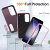 For Samsung Galaxy S24+ / S25+ 5G Rugged PC Hybrid Silicone Phone Case with Holder(Purple+Pink)