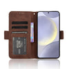 For Samsung Galaxy S24 FE 5G Skin Feel Calf Texture Card Slots Leather Phone Case(Brown)