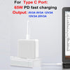 PD-65W USB-C / Type-C + QC3. 0 USB Laptop Charging Adapter + 1.8m USB-C / Type-C to MagSafe 1 / L Head Data Cable, US Plug(Black)