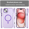 For iPhone 15 Plus MagSafe Frosted Translucent TPU + PC Full Coverage Phone Case(Dark Purple)