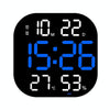 13-Inch LED Acrylic Electronic Clock Large-Screen Square Wall Clock With Timing Temperature Humidity(6632 White Blue)