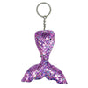 10 PCS Reflective Mermaid Keychain Sequins Mermaid Tail Accessories Car Luggage Pendant(Colorful Purple 61)