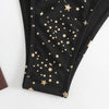 Woman Sexy Star Gilding Two Piece Bikini Swimsuit, Size:XL(Black)