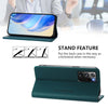 For Samsung Galaxy Note20 Ultra RC01 Dual-Folded Magnetic Suction RFID Leather Phone Case(Dark Green)